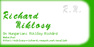 richard miklosy business card