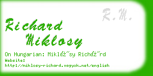 richard miklosy business card